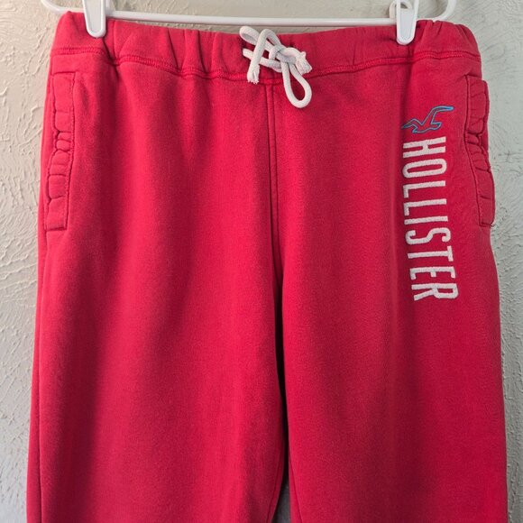 Hollister Y2K Sweatpants Mens Medium Red Embroidered Pull On Lounge Straight Leg - Picture 3 of 12